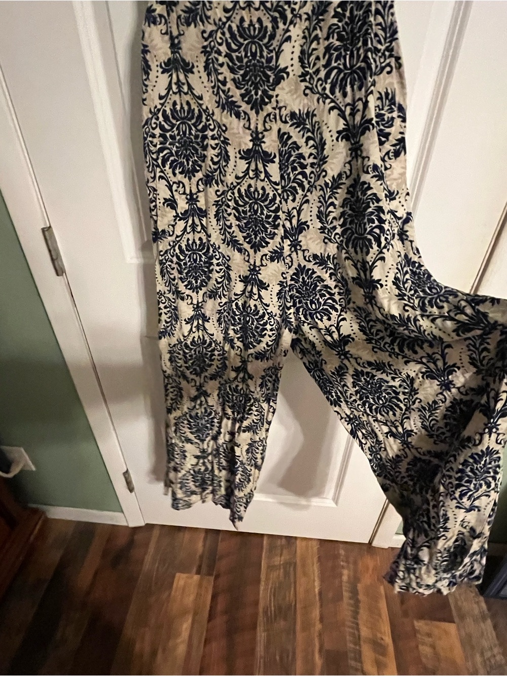 Spaghetti Strap Jumpsuit in Navy and Cream